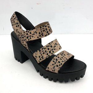 I.D. Required Cheetah Animal Print Chunky Heel Sandals